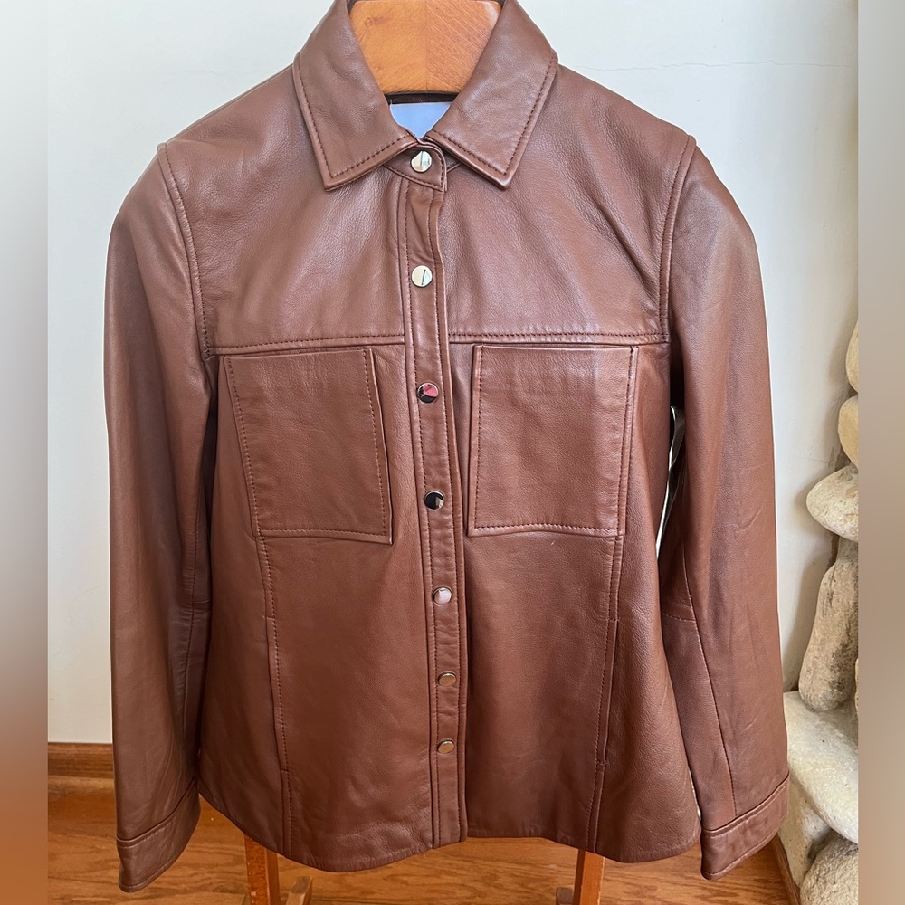 Mango 100% sheep leather jacket.